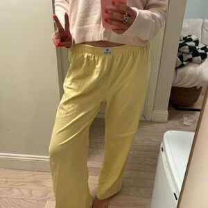 Parke Yellow Cotton Boxer Pants